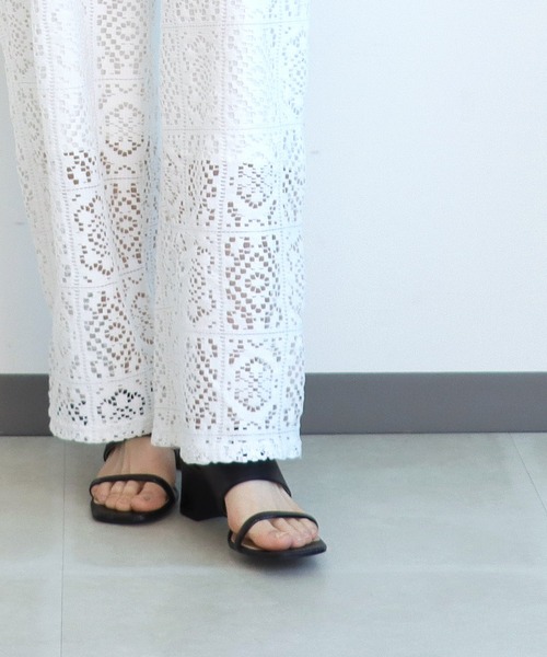 レースワイドパンツ 完売品 ZOZO古着より最安価 Jines パンツ ブロックレース ワイドパンツ レディース