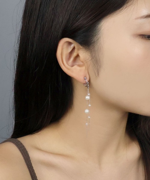 CEMO NEMO（セモネモ） イヤリング 淡水パール ロングチェーン