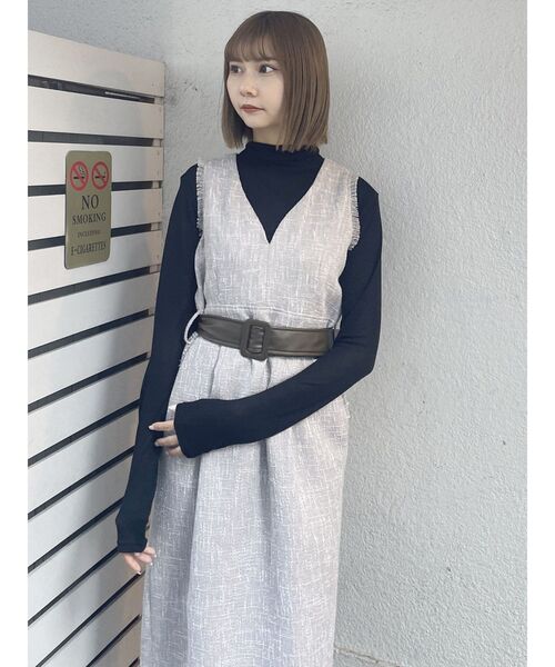 MURUA（ムルーア） ワンピース ツイードジャンパースカート レディース