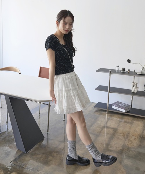 新品★PAOLA FRANI★美しいグレーのレーススカート★未使用♪♪♪ 総レースタイトスカート レース タイト[品番：VNTW0001870