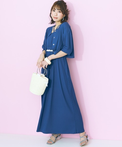 marun ワンピース 「大きいサイズ」 ワンピース＋カーディガン