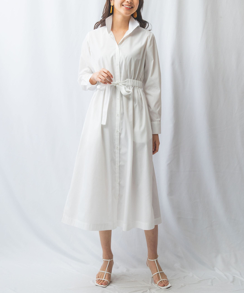 NARA CAMICIE シャツワンピース　1 新品 NARACAMICIE ワンピース 「NARACAMICIE」スタンドカラーシャツ