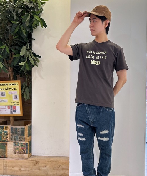 tシャツ 「日本製」グリーンボウル 「GREEN BOWL」Organic CottonT-shirts (A柄 CALIFORNIA） レディース GREEN BOWL tシャツ 「日本製」グリーンボウル 「GREEN BOWL
