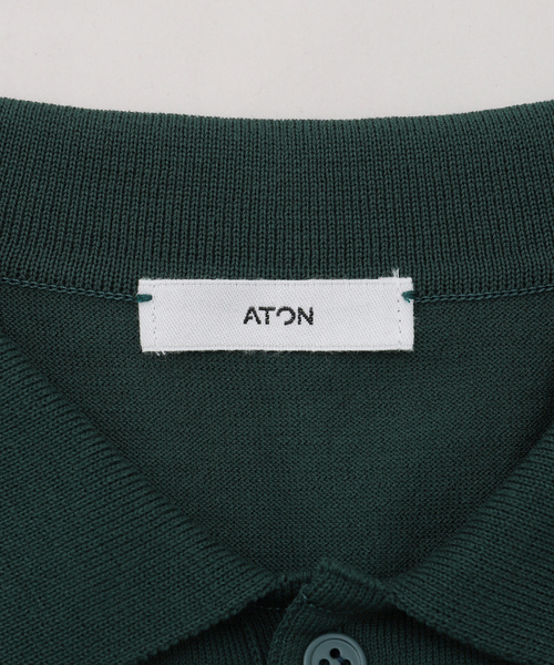 ATON（エイトン） ポロシャツ 半袖 FRESCA KNIT CREW P0L0 KNIT