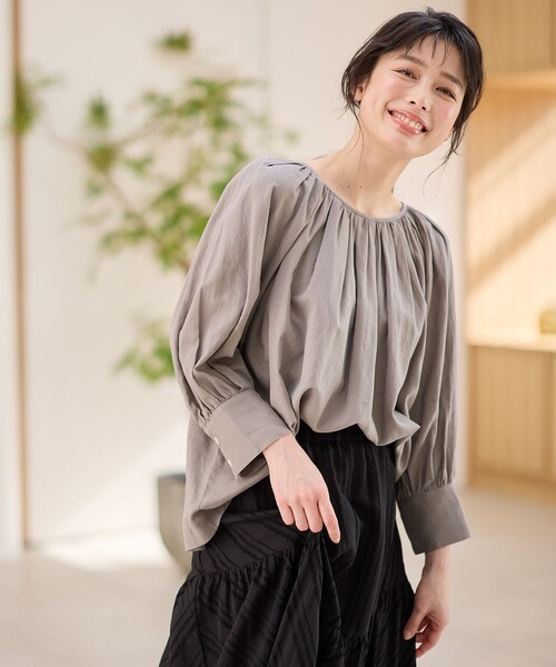 ブラウス シャツ 「洗える・新色」ヨーロピアンリネンレギュラーシャツ レディース any FAM ブラウス シャツ 「手洗い可能」ヨーロピアンリネン