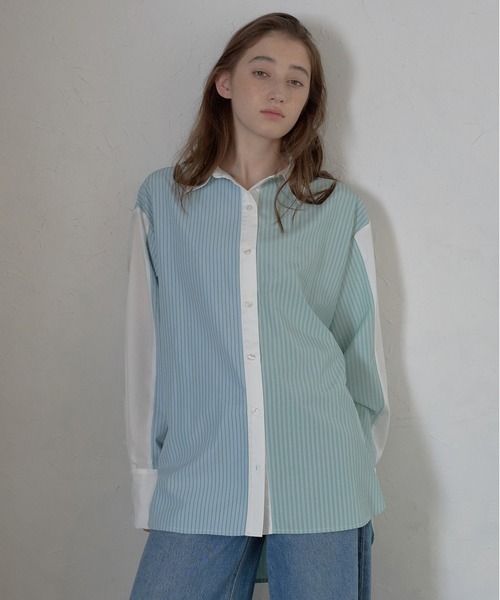 ブラウス シャツ 「MINERTE」multi stripe shirt / ミックスストライプシャツ レディース MINERTE ブラウス シャツ 「MINERTE」multi stripe shirt