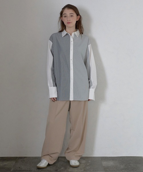 ブラウス シャツ 「MINERTE」multi stripe shirt / ミックスストライプシャツ レディース MINERTE ブラウス シャツ 「MINERTE」multi stripe shirt