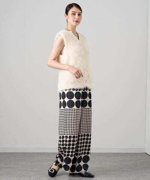 ANAYI パンツ サテンドットワイドパンツ レディース : ZOZOTOWN