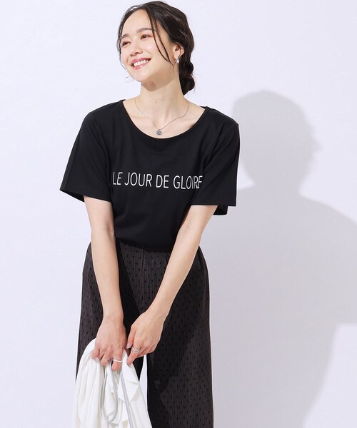 Cutie Blonde 「2点セット」ラメシアーTOPS × ロゴTシャツ
