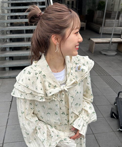 tシャツ 「HELLO.SANFRANCISCO/ハローサンフランシスコ」フラワープリントマルチウェイフリルベルト レディース HELLO.SANFRANCISCO】フラワープリントマルチウェイフリルベルト