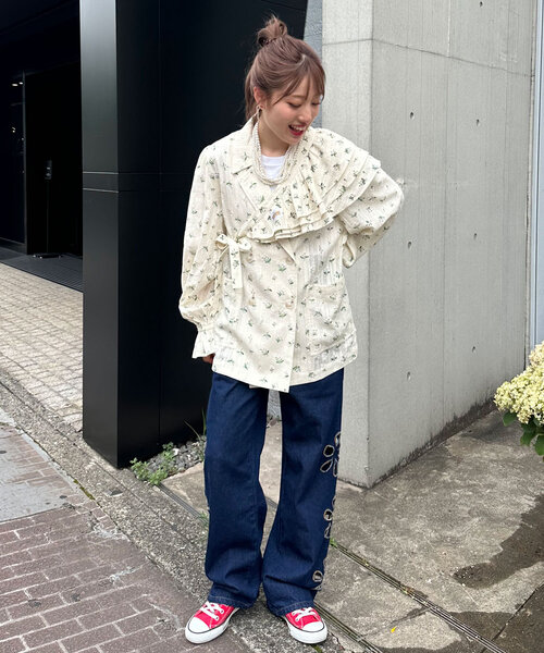 tシャツ 「HELLO.SANFRANCISCO/ハローサンフランシスコ」フラワープリントマルチウェイフリルベルト レディース HELLO.SANFRANCISCO tシャツ 「HELLO.SANFRANCISCO/ハロー