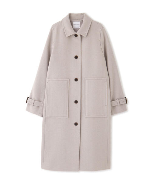 HUManWOMAN ステンカラーコート ロングコート human woman ステンカラーコート コート ウールナイロンオックス