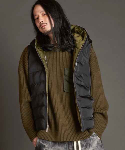 NO ID. ベスト ジレ リバーシブルパデッドベスト メンズ