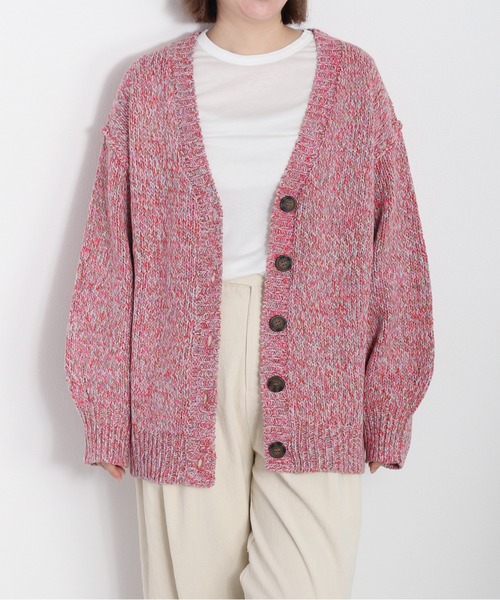 cepo（セポ） カーディガン 8色ミックスカラー Vネックカーディガン