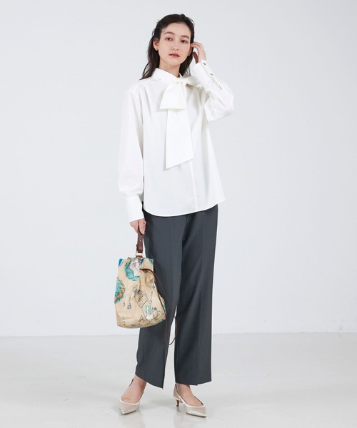 Katie ブラウス qualite ブラウス シャツ デニムボウタイブラウス レディース