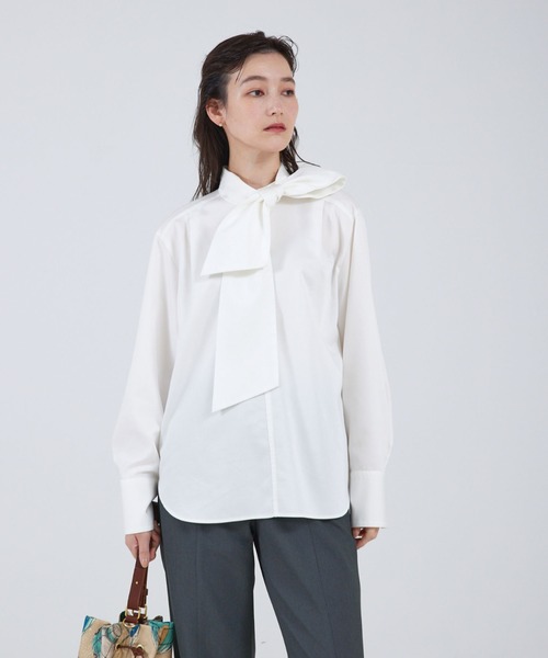 Katie ブラウス qualite ブラウス シャツ デニムボウタイブラウス レディース