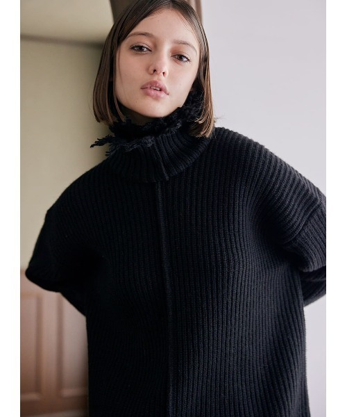 【50%OFF】 ネックウォーマー付きクラッシュニット 　COEL　コエル　ニット COEL ニット セーター ネックウォーマー付きクラッシュニット