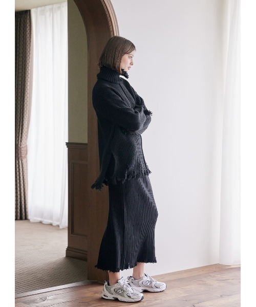 【50%OFF】 ネックウォーマー付きクラッシュニット 　COEL　コエル　ニット COEL ニット セーター ネックウォーマー付きクラッシュニット