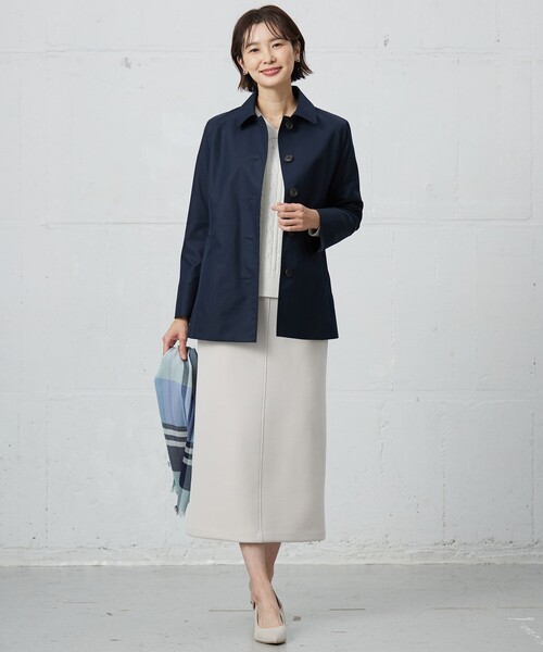 J.PRESS LADIES L 【撥水】ツイル ショート コート　ネイビー J.PRESS LADIES L 【撥水】ツイル ショート コートネイビー