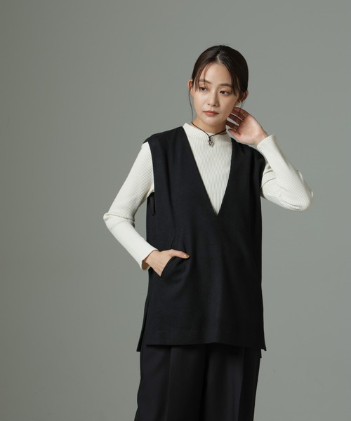 未使用 Ex ROBE ナノユニバース ジレ ベスト 2 NANO universe ベスト ジレ 深Vネックベスト＋ニットソーセット