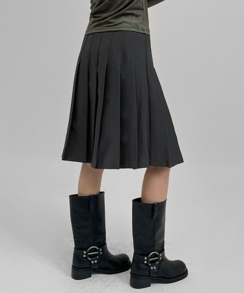 BLACKUP ローリーズプリーツミディスカート Black BLACKUP スカート 「MADE」 ローリーズプリーツミディスカート