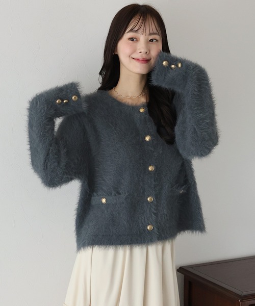 美品 ハートボタン ニット ジャケット 金釦 カーディガン 羽織り 春 良品 ハートボタンニットカーディガン[品番：OUTW0000060]｜Outfitter lab