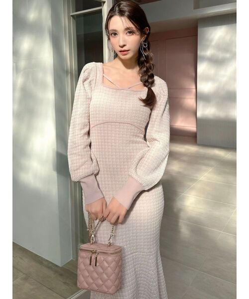 RESEXXY ワンピース バイカラーツイードマーメイドワンピース