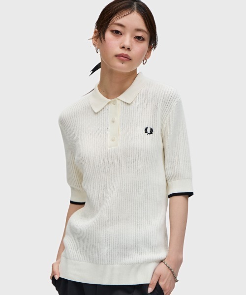 fred perry メッシュニット ポロシャツ FRED PERRY ポロシャツ ポロ Mesh Knit Polo Shirt／メッシュ