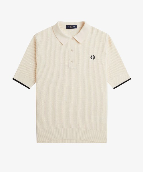 FRED PERRY ニットポロシャツ　レディース FRED PERRY ポロシャツ ポロ Open-Knit Polo Shirt／オープン
