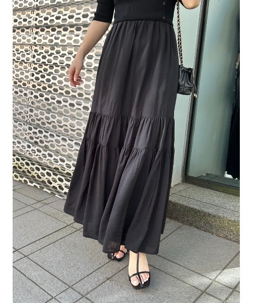 lilybrown アシメカラーニットコンビワンピース アシメカラーニットコンビワンピース(マキシ・ロングワンピース