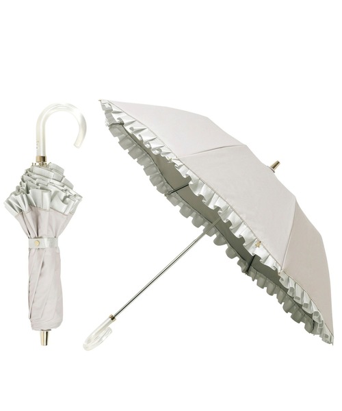 【新品】ランバン　フリル　折り畳み日傘 LANVIN en Bleu 折りたたみ傘 遮光 晴雨兼用 折りたたみ日傘