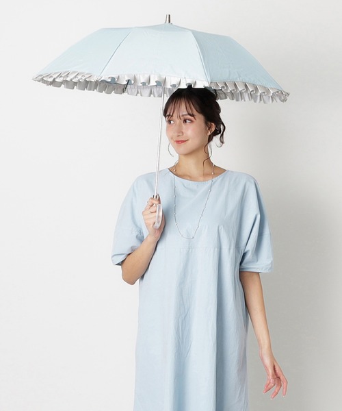 LANVIN en Bleu 折りたたみ傘 遮光 晴雨兼用 折りたたみ日傘
