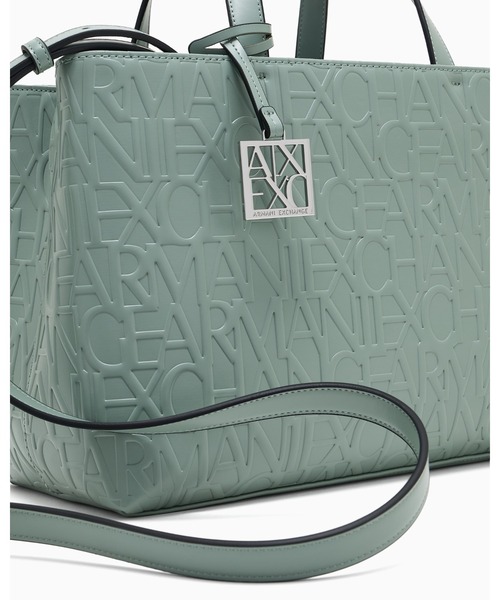【極美品】アルマーニエクスチェンジ オールオーバーエンボスロゴ ハンドバッグ ARMANI EXCHANGE ハンドバッグ 「A|X アルマーニ エクスチェンジ