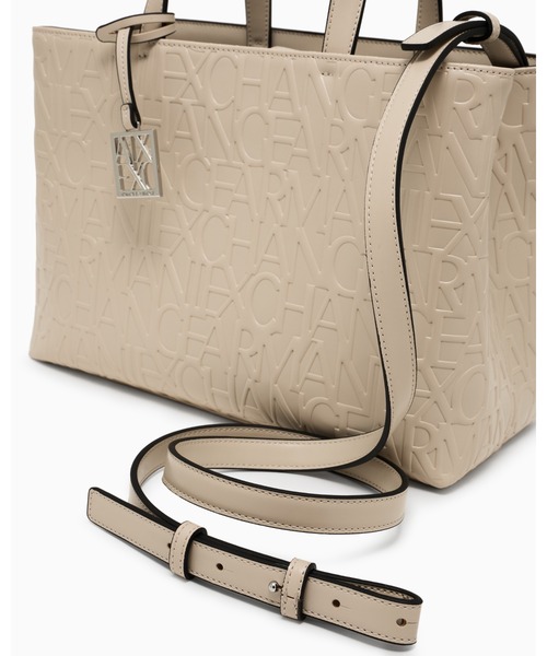 【極美品】アルマーニエクスチェンジ オールオーバーエンボスロゴ ハンドバッグ ARMANI EXCHANGE ハンドバッグ 「A|X アルマーニ エクスチェンジ
