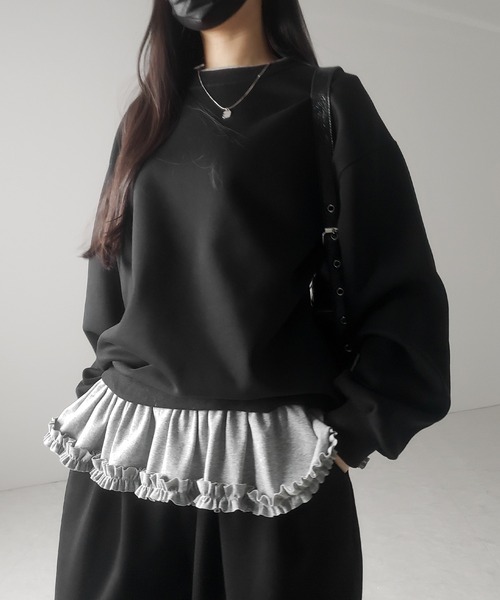 me+em select（ミームセレクト） tシャツ 「 3color 」裾フリル