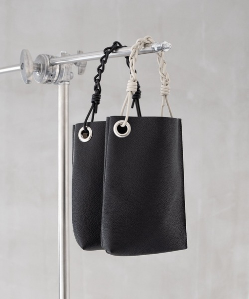 SENTI（センティ） ハンドバッグ SHRINK LEATHER CHAIN HANDLE MINI