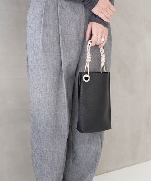 SENTI（センティ） ハンドバッグ SHRINK LEATHER CHAIN HANDLE MINI