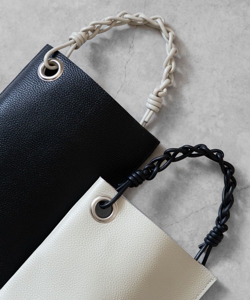 SENTI（センティ） ハンドバッグ SHRINK LEATHER CHAIN HANDLE MINI