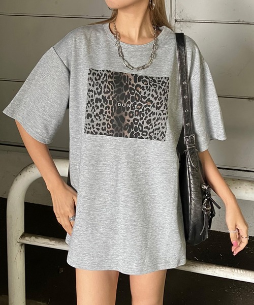 non-hedge（ノンヘッジ） tシャツ ヒョウ柄半袖ビッグTシャツ 