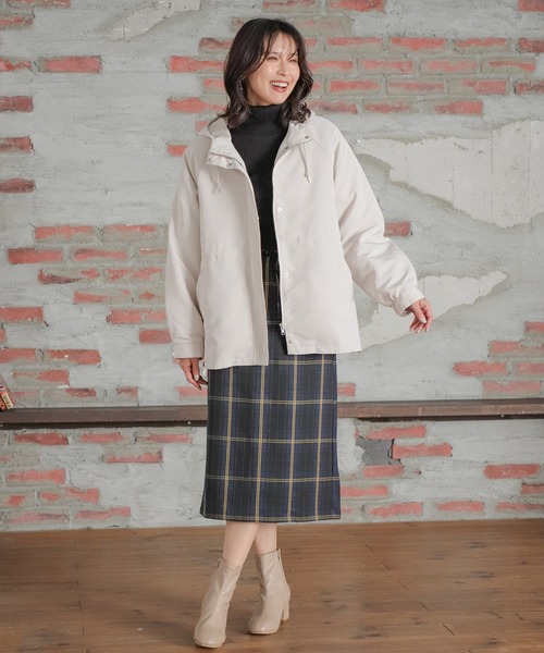 「Honeys」 ジップアップブルゾン M ダークベージュ レディース_画像4