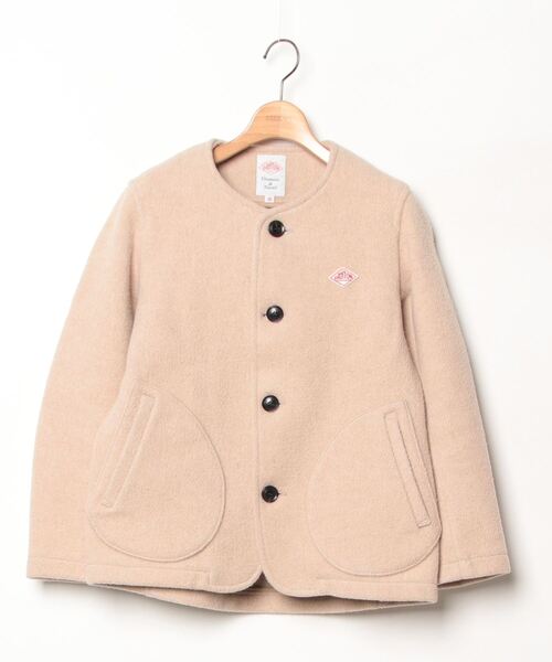 DANTON ノーカラーコート ベージュ 36 Danton（ダントン） ノーカラーコート 36 ナチュラル レディース