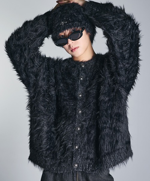 カーディガン ワンポイントフェザーカーディガン「UNISEX」 メンズ