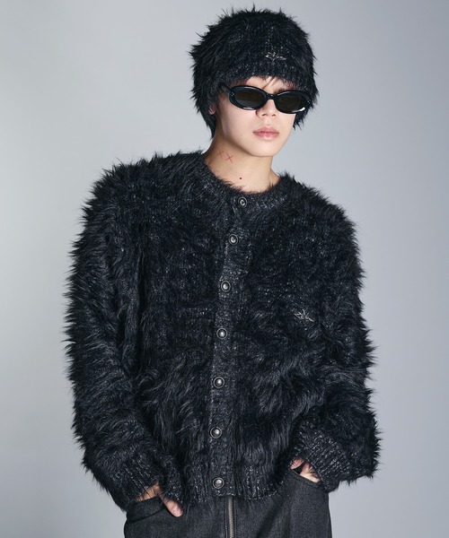 カーディガン ワンポイントフェザーカーディガン「UNISEX」 メンズ