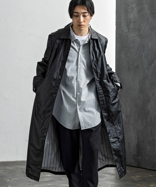 CLOSET ブルゾン アウター フェイクレザー2WAYロングジャケット メンズ