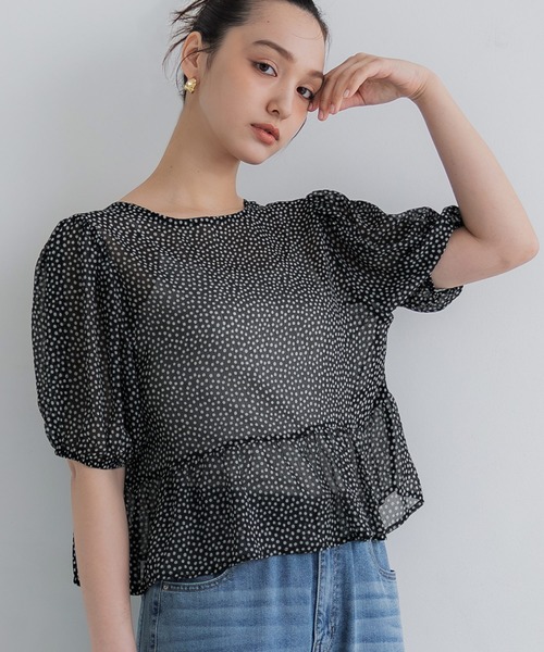 【あい】ROCHAS ロシャス*シルクシフォンリボンブラウス あい様専用】ROCHAS ロシャス*シルクシフォンリボンブラウス