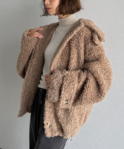 裾ファーブルゾン　ベージュ　38 CELFORD（セルフォード）の「裾ファーブルゾン（ブルゾン）」 - WEAR