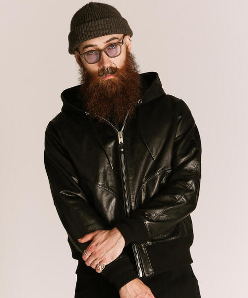 Schott ショット TRACK HOODY JACKET レザー フード Schott N.Y.C 革ジャン ライダース Schott/ショット/LEATHER