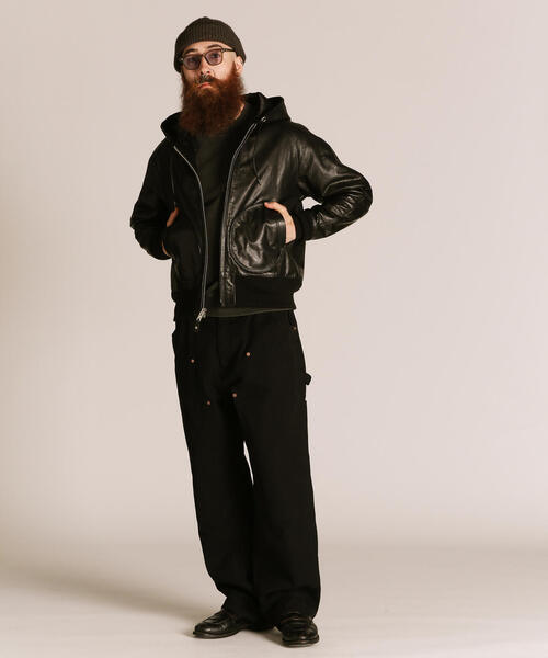 Schott ショット TRACK HOODY JACKET レザー フード Schott / 別注 レザー フードパーカー