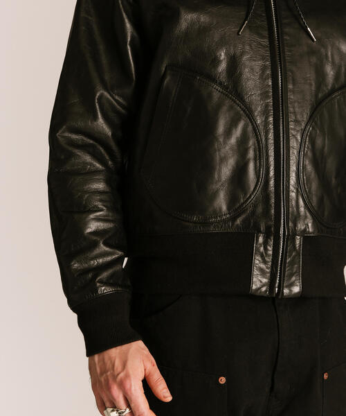 【希少✨️XL】SCHOTT USA製 羊革 フード付 ダウン ジャケット Schott N.Y.C ショット シープスキンレザー ダウンジャケット