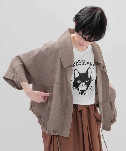 DRESSLAVE ブルゾン アウター viscorse linen twill short